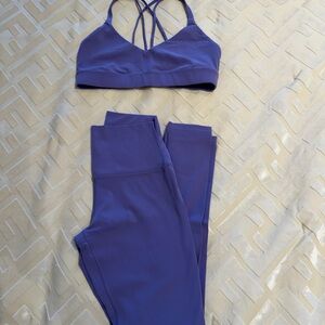 Purple Strappy Sports Bra & Legging Set